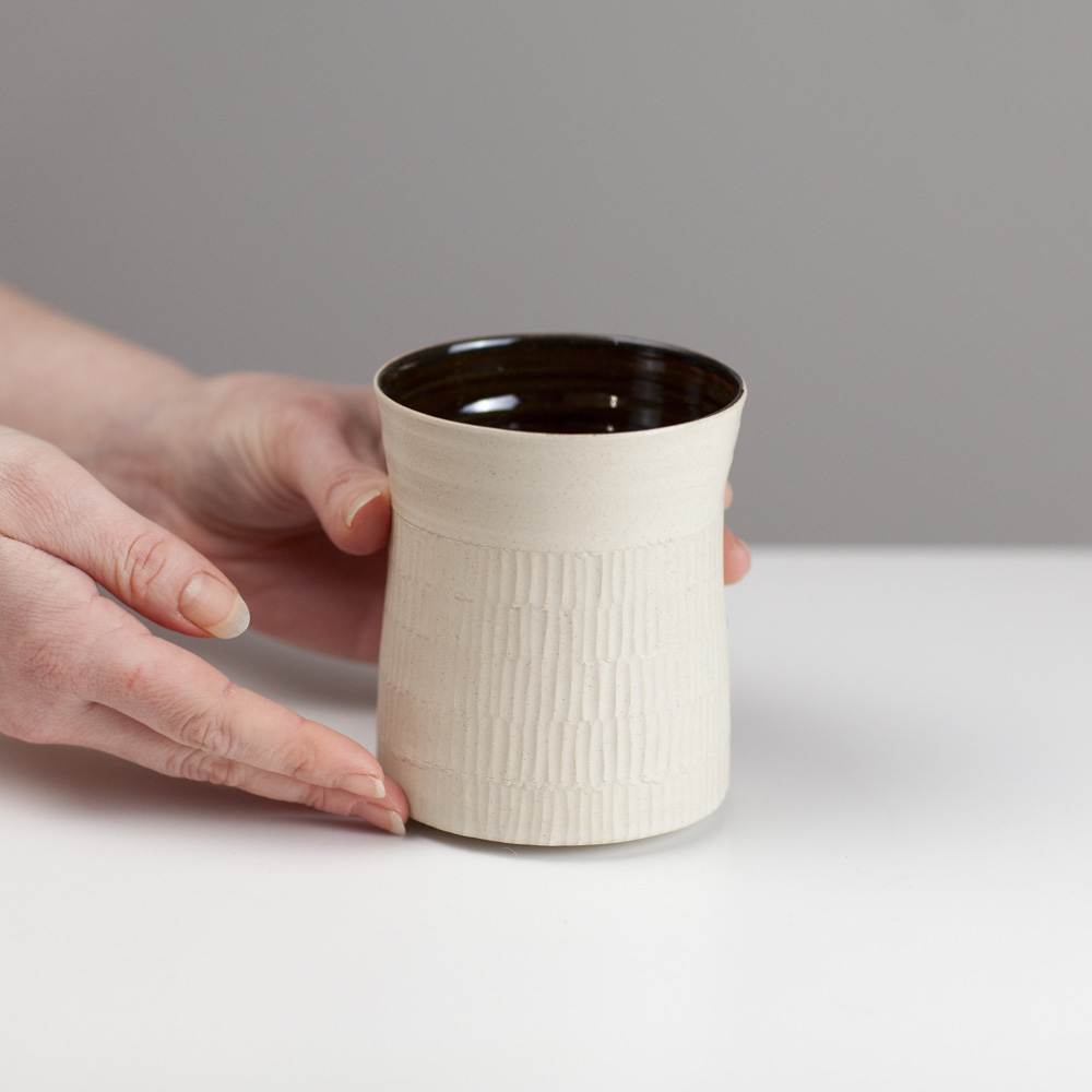 Tall carved cup OC77 II by Flora Fabris