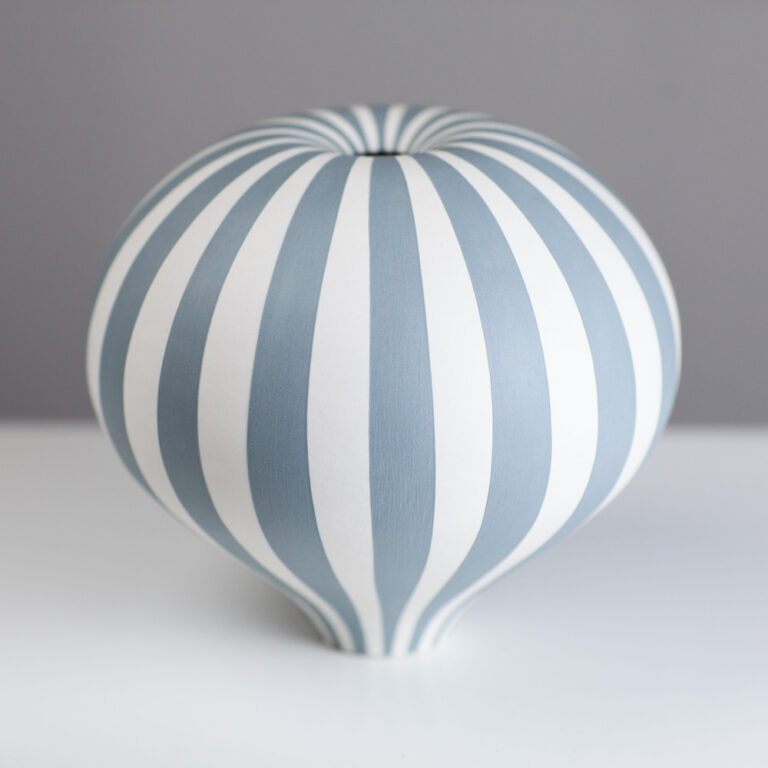 GG57: Blue-grey and White Humbug Vessel by Georgie Gardiner