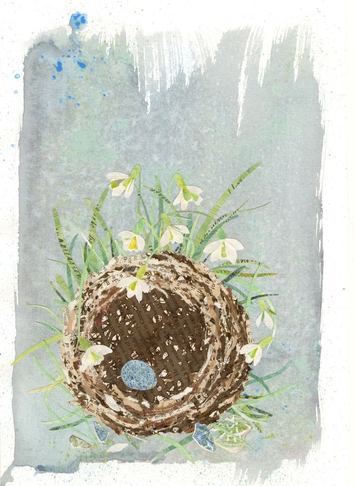 Garden Treasure - Nest and Pottery Fragments by Caroline Henricksen