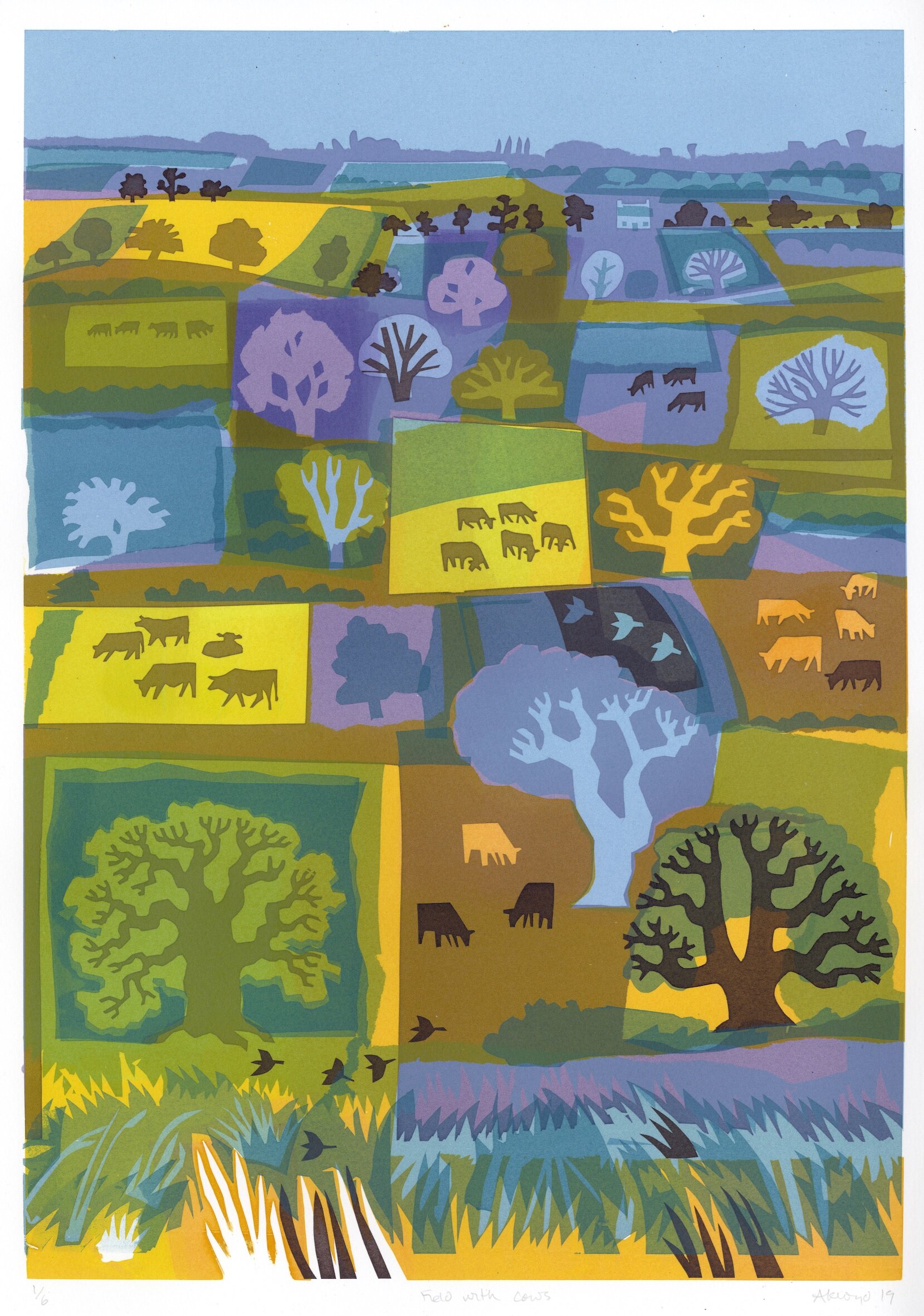 Field with Cows by Carry Akroyd