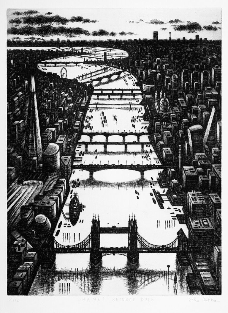 Thames Bridges Dusk ed4 by John Duffin