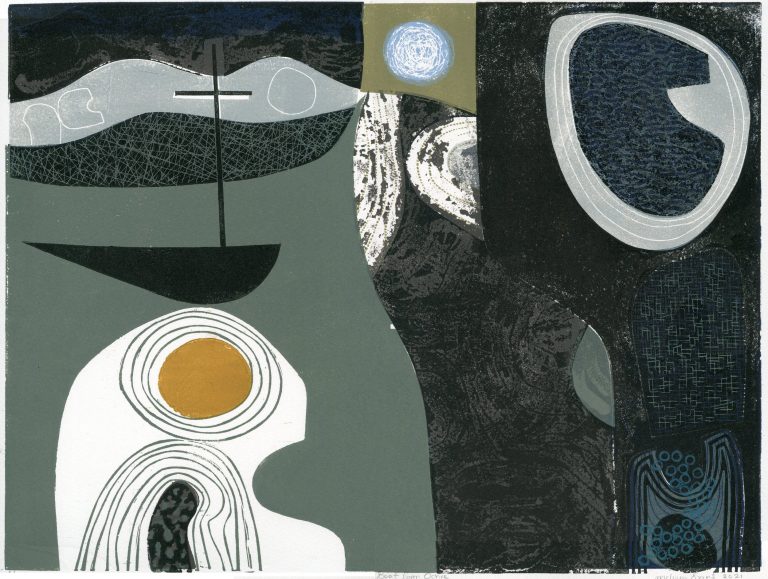 Boat Form Ochre by Melvyn Evans