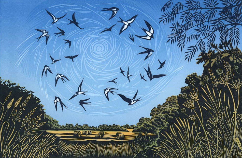 Swallows Gathering by Niki Bowers