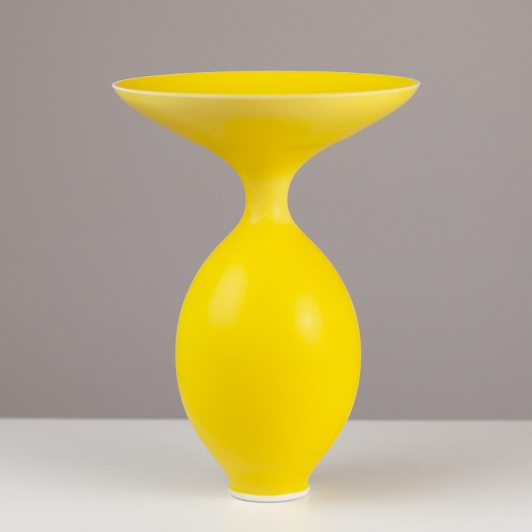 Wide-top Yellow Wide Top Vase 6d by Anna Silverton
