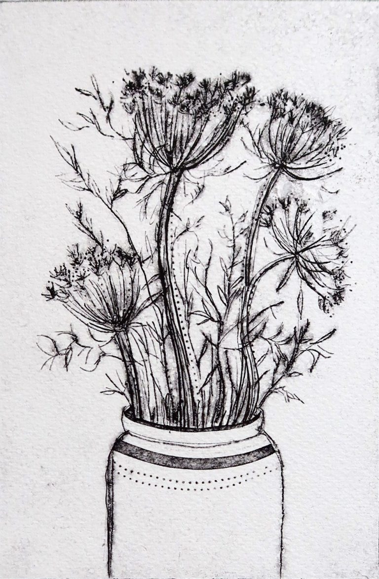 Carrot Flower Tangle by Vicky Oldfield