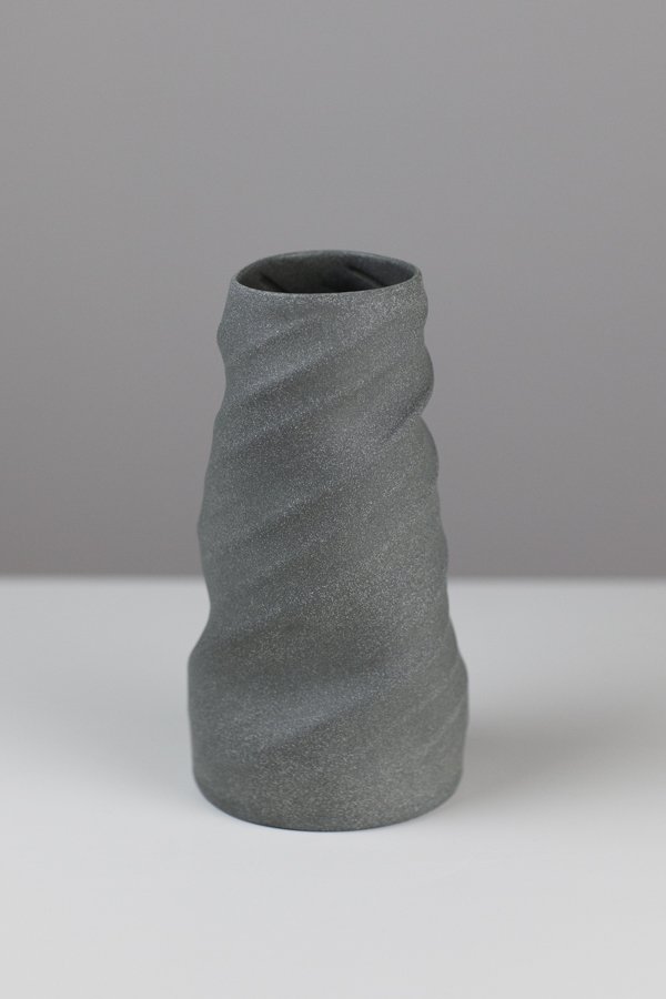 Small Twist Conical Vessel Green 28 by Sally Bertram