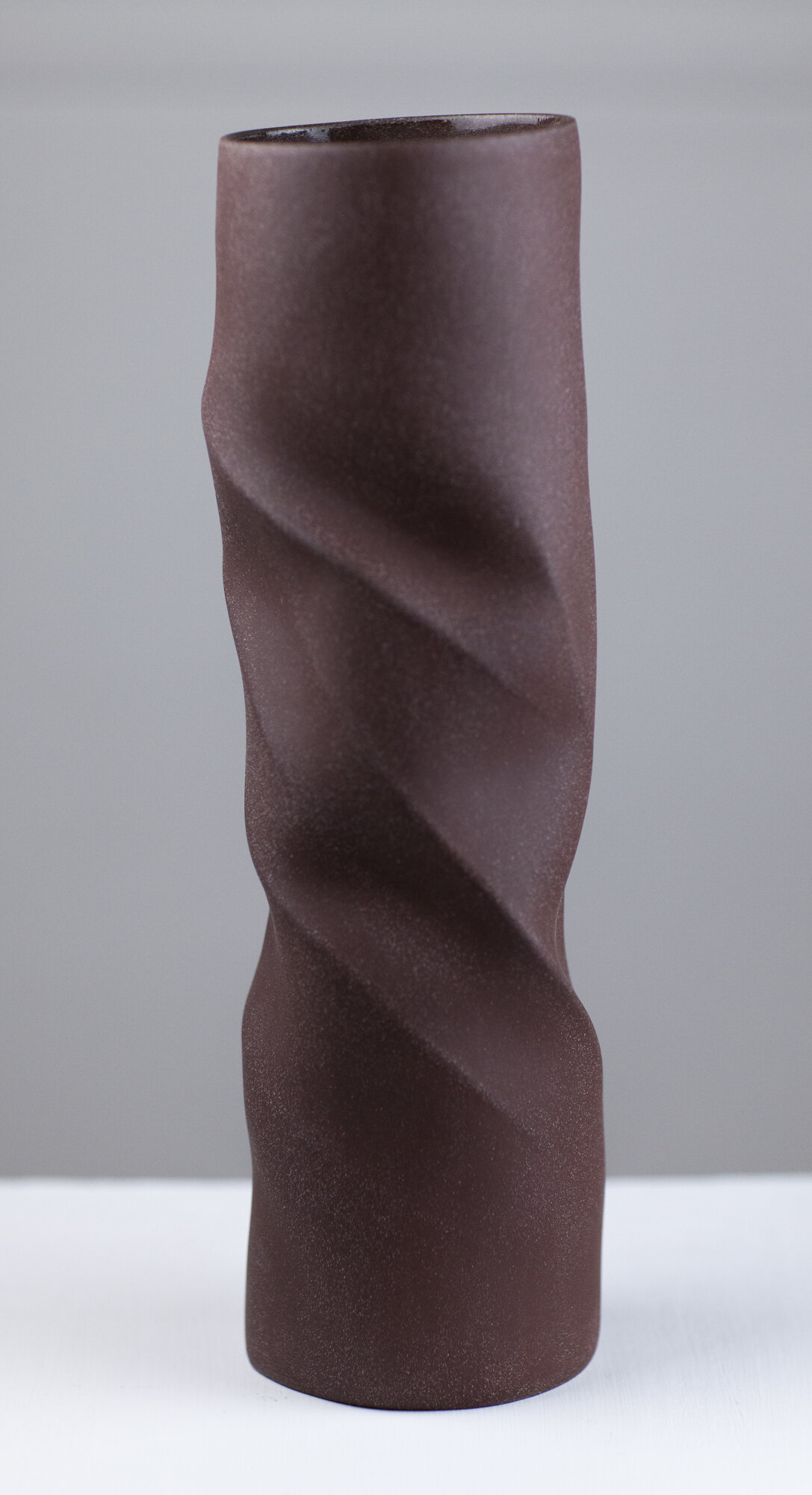 Large Burgundy Twist Vessel by Sally Bertram