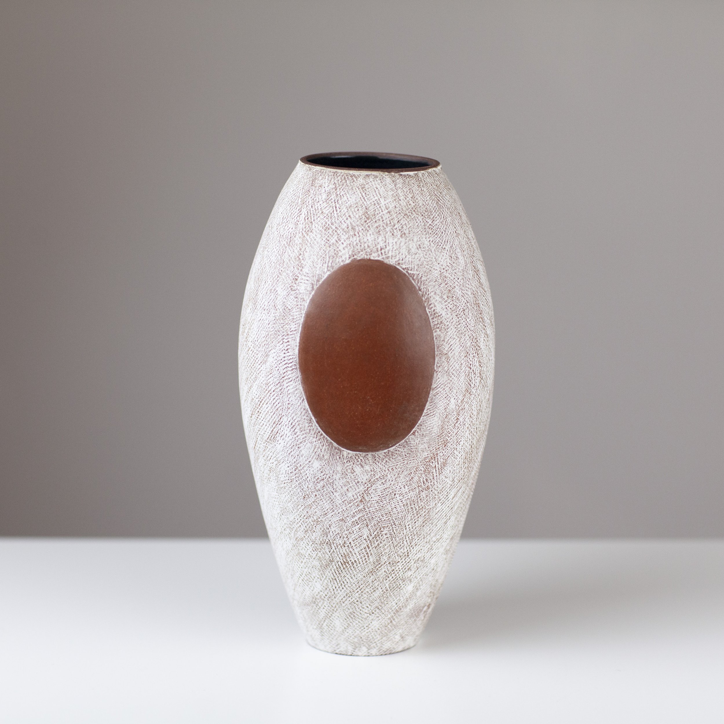 Brown Oval Vase EM142 by Emily Myers