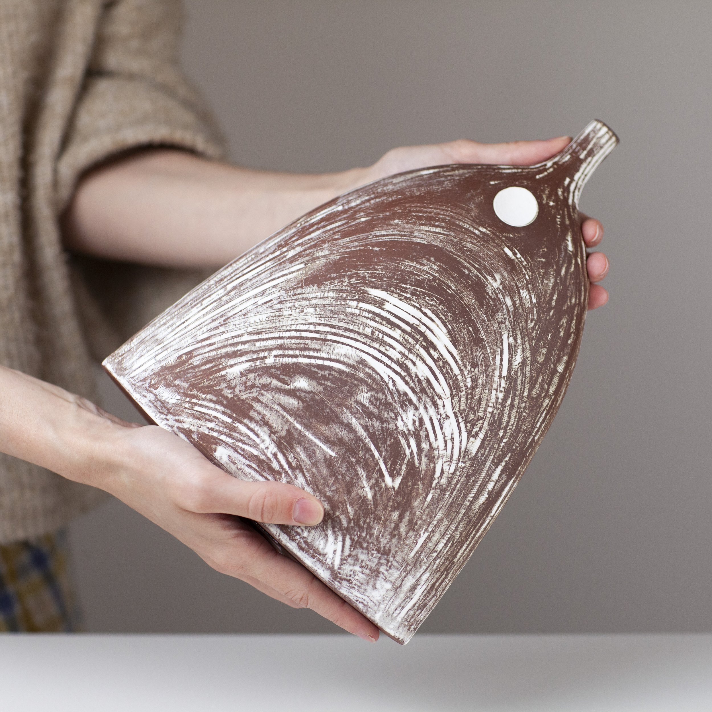 Brown Flat Bottle EM134 by Emily Myers