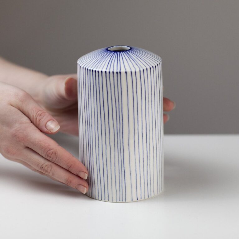 Large Folded Rim Vase Thread by Tamsin Arrowsmith-Brown