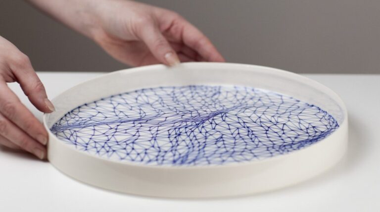 Shallow Platter Undulating Net by Tamsin Arrowsmith-Brown