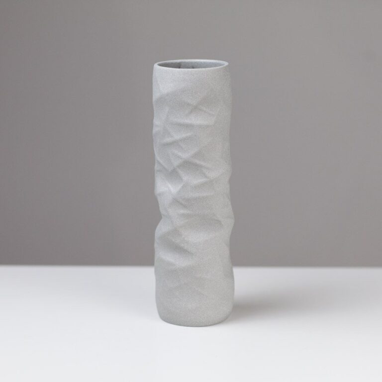 Slim Midi Geo Vessel Light Grey by Sally Bertram