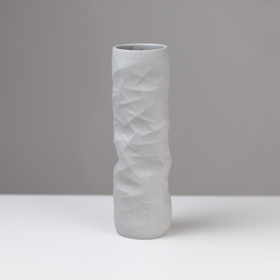 Slim Midi Geo Vessel Light Grey by Sally Bertram