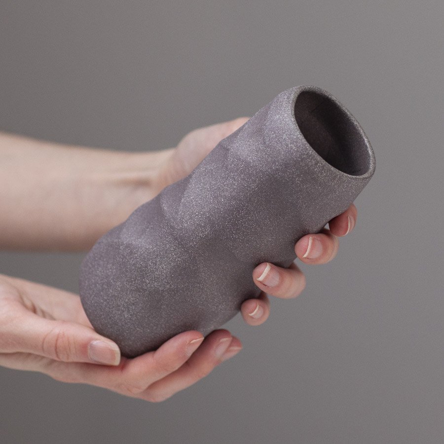 Extra Small Geo Conical Vessel Heather by Sally Bertram