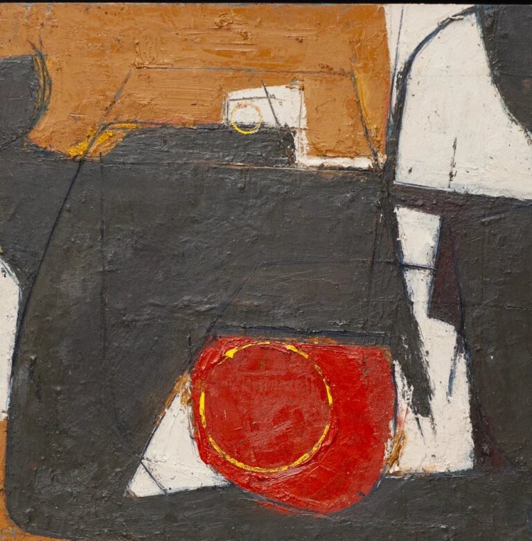 Reclining Composition with Red and Yellow (Torso Section) by Elizabeth Neville