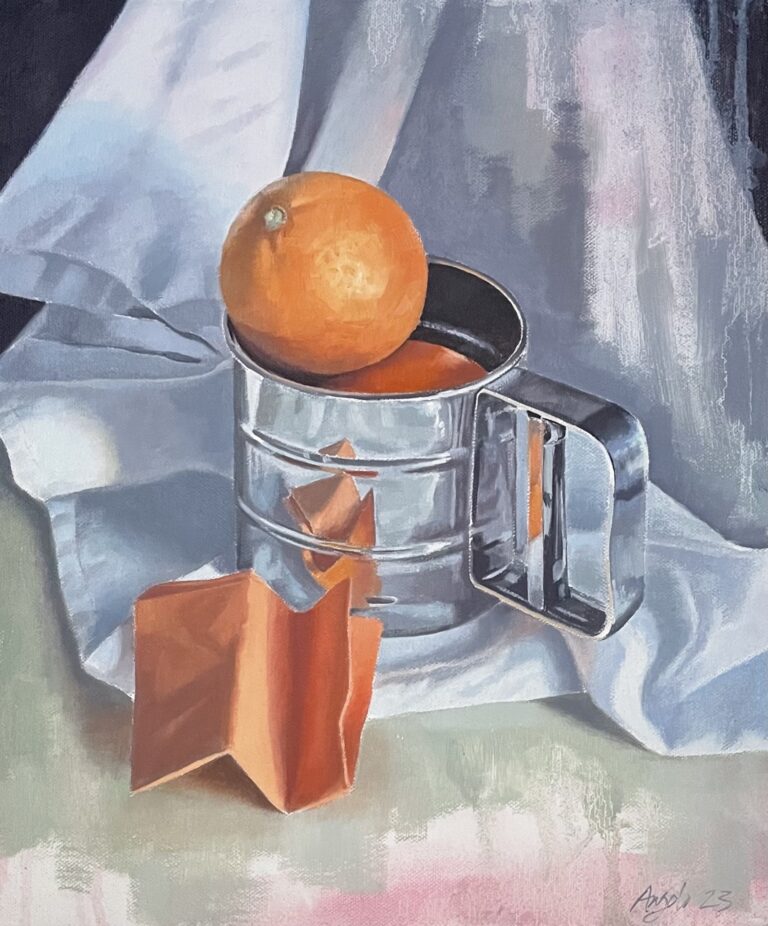 Oranges with Flour Sieve by Angelo Murphy