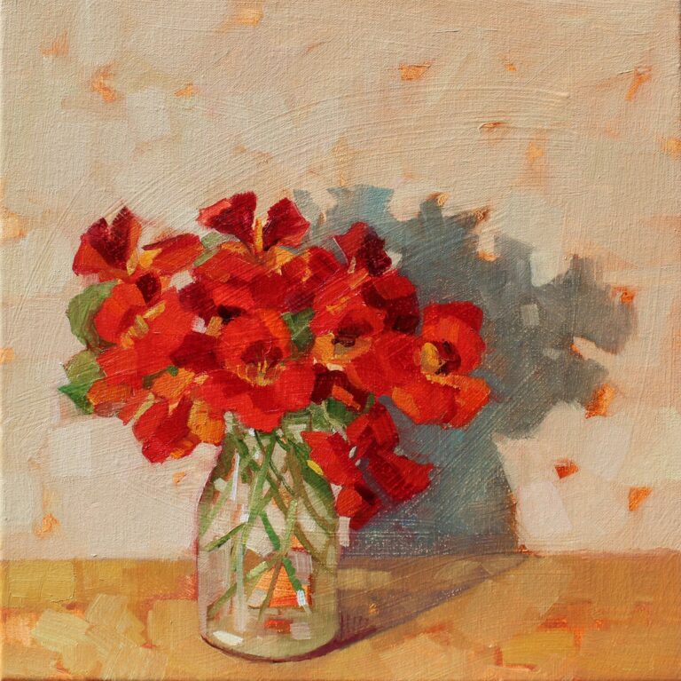Nasturtiums in a Vase by Anne-Marie Butlin
