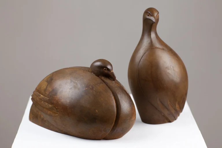 Partridges Pair Cold Cast Mixed Metals by Paul Harvey