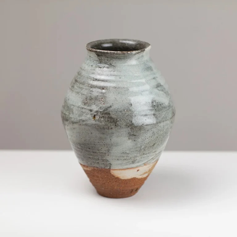 Grogged Hakeme Jar in Celadon 27 by Bert Jones
