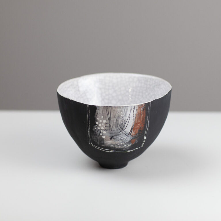 Black Abstract Crackle 10 by Jane Hollidge