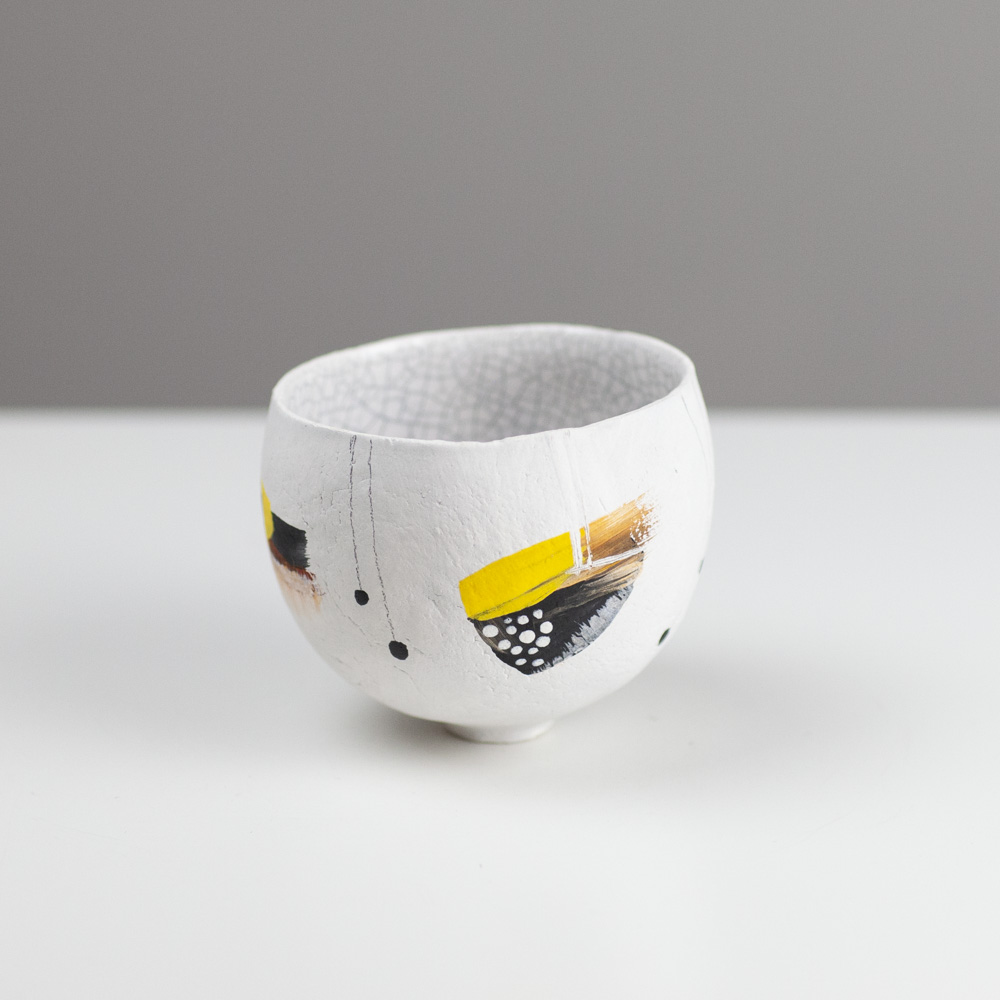 Pinch Pot Abstract Crackle 33 by Jane Hollidge