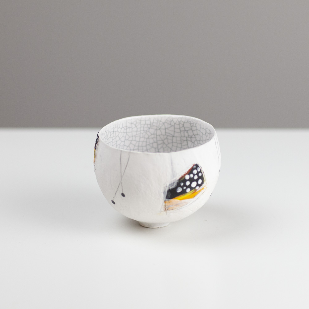 Pinch Pot Abstract Crackle 35 by Jane Hollidge