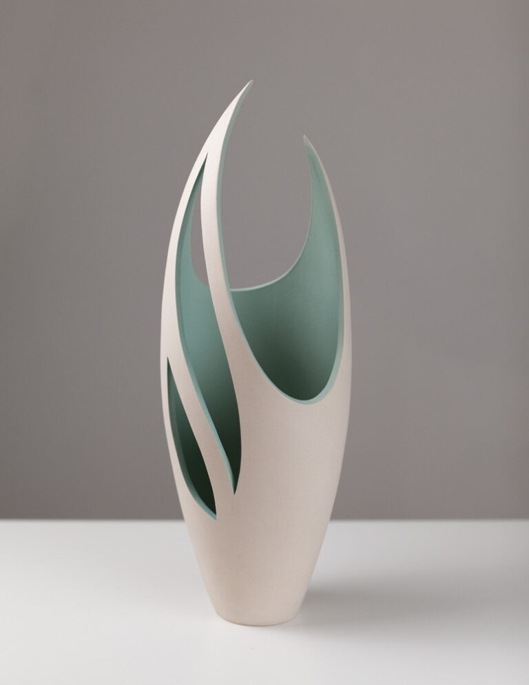 Turquoise Waterfall Form Tall SHI33 by Sarah Hillman